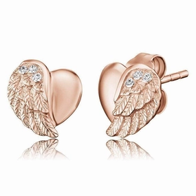 Engelsrufer CZ Rose Gold Heartwing Studs