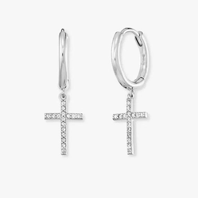 Engelsrufer Hoops Cross Silver with Zirconia