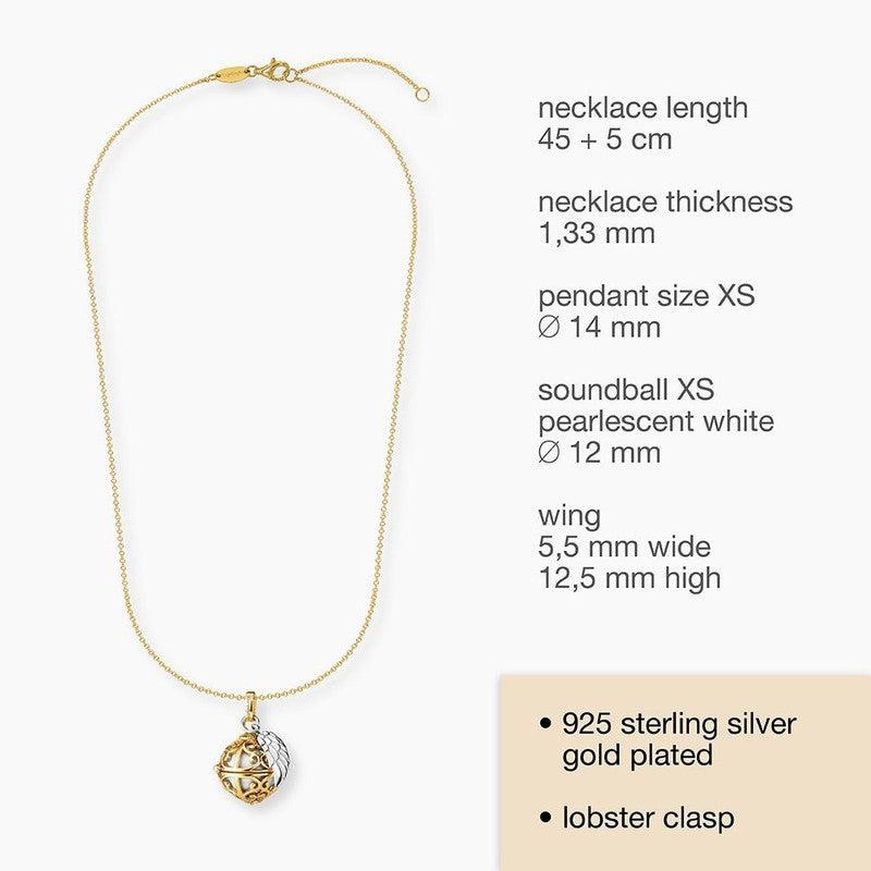 Engelsrufer Necklace Angel Whisperer with Gold Pedant and Chime MOP White