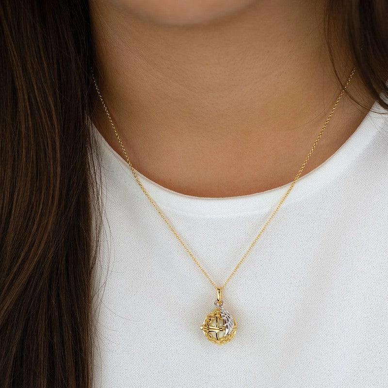 Engelsrufer Necklace Angel Whisperer with Gold Pedant and Chime MOP White