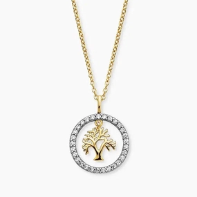 Engelsrufer Necklace Tree of Life Bicolor with Zirconia