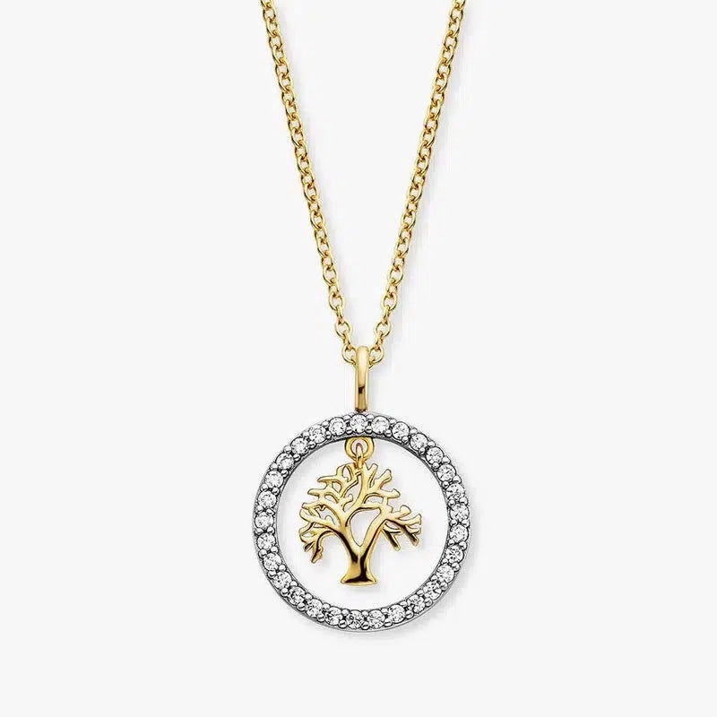 Engelsrufer Necklace Tree of Life Bicolor with Zirconia