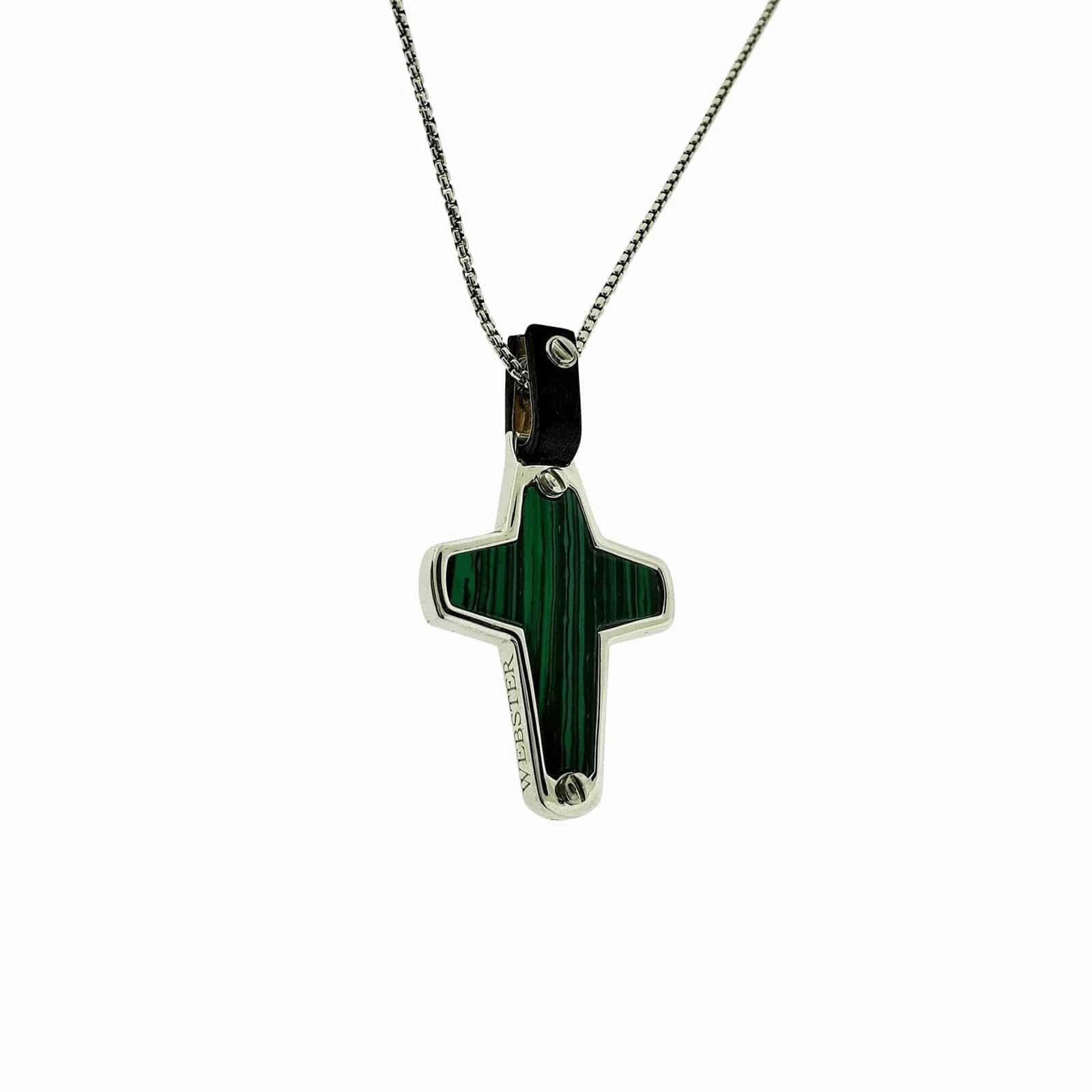 England Made Me Cross Pendant in Malachite
