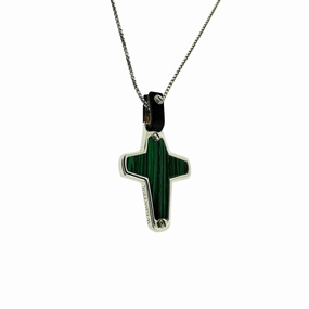 England Made Me Cross Pendant in Malachite
