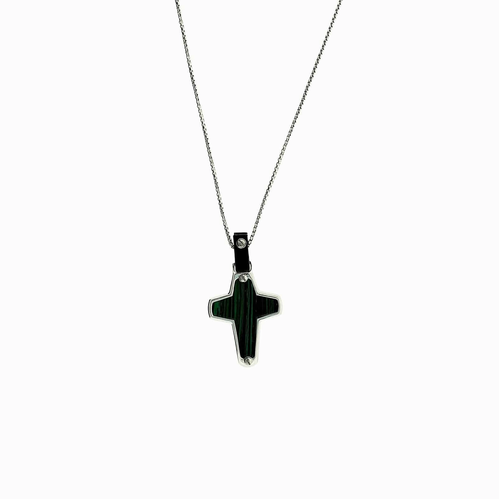England Made Me Cross Pendant in Malachite