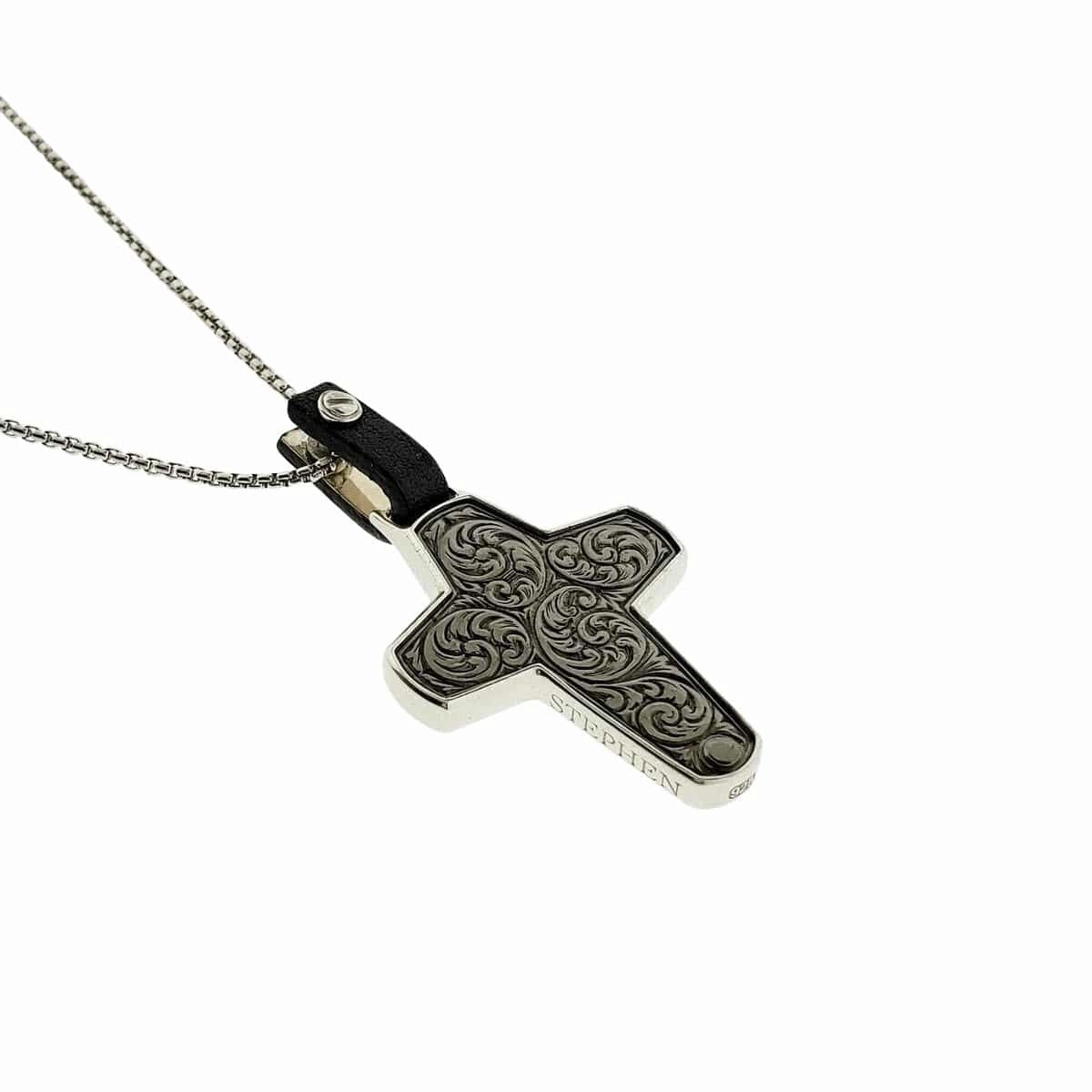 England Made Me Cross Pendant in White Mother of Pearl