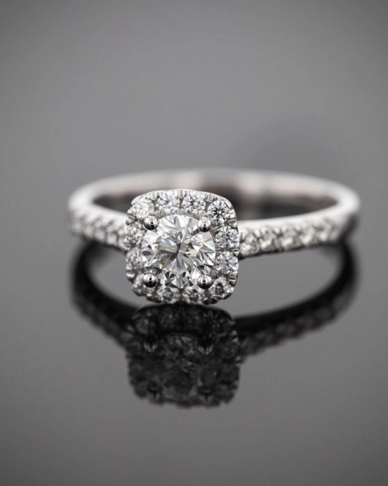 Flawless Cut Platinum Diamond Halo Ring