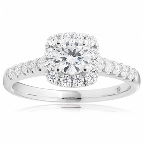 Flawless Cut Platinum Diamond Halo Ring