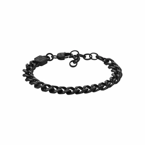 Fossil Black Stainless Steel Jewelry Bold Black 16.5 5cm Bracelet