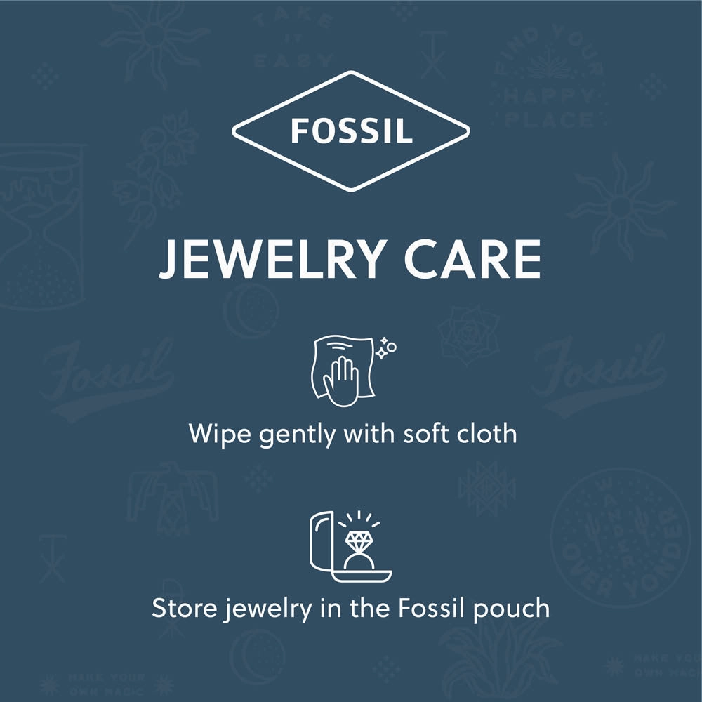 Fossil Silver Plated Stainless Steel Drew Heart Bracelet