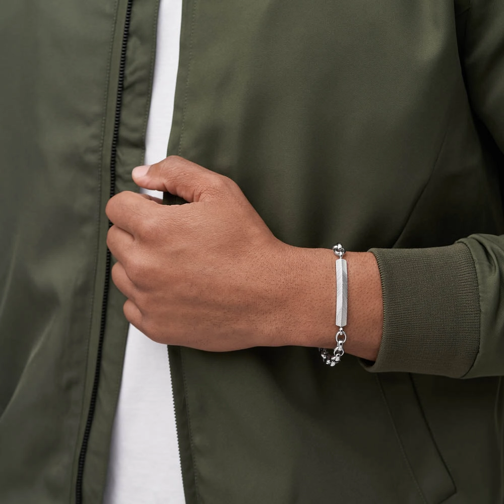 Fossil Stainless Steel Harlow Textured 22cm Bracelet