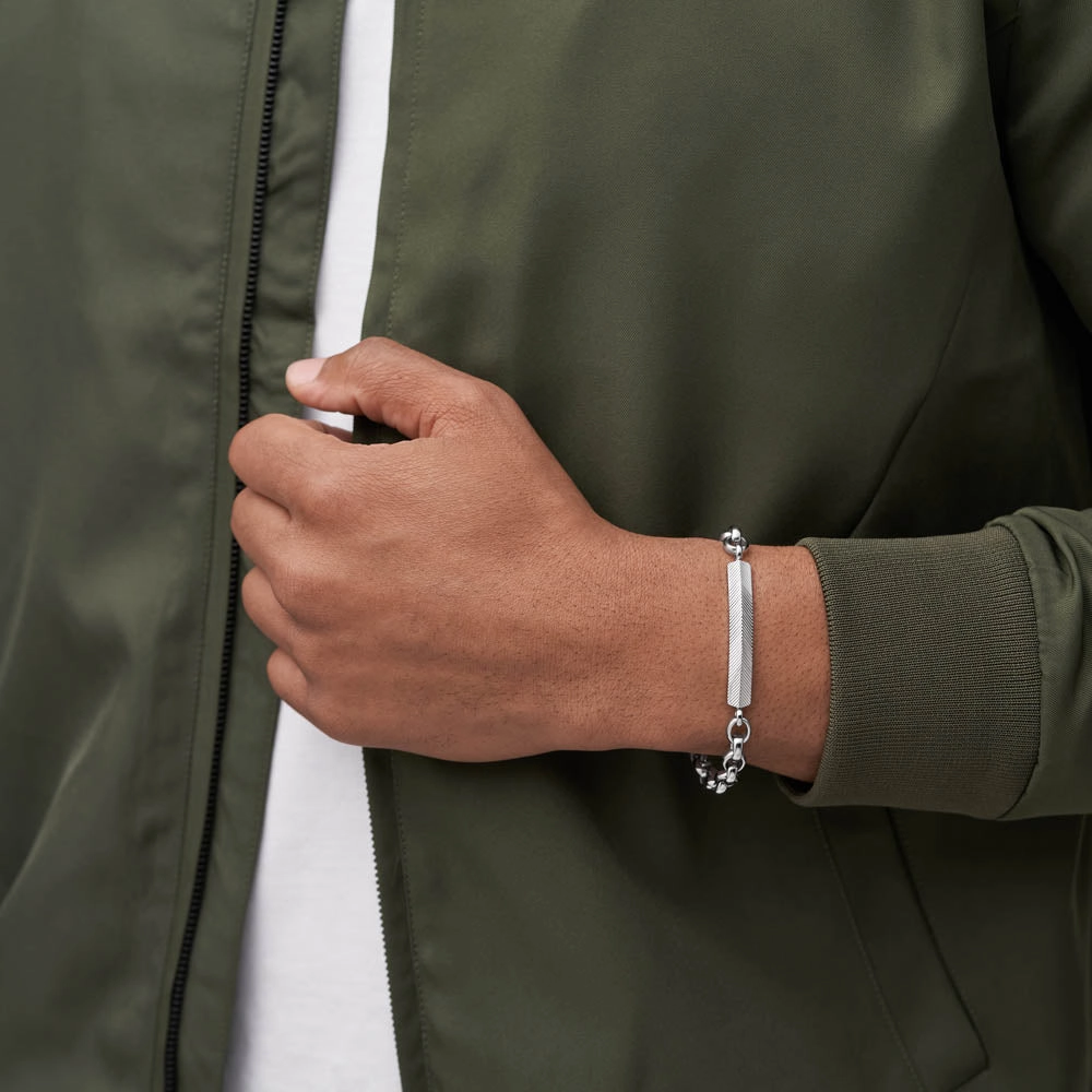 Fossil Stainless Steel Harlow Textured 22cm Bracelet