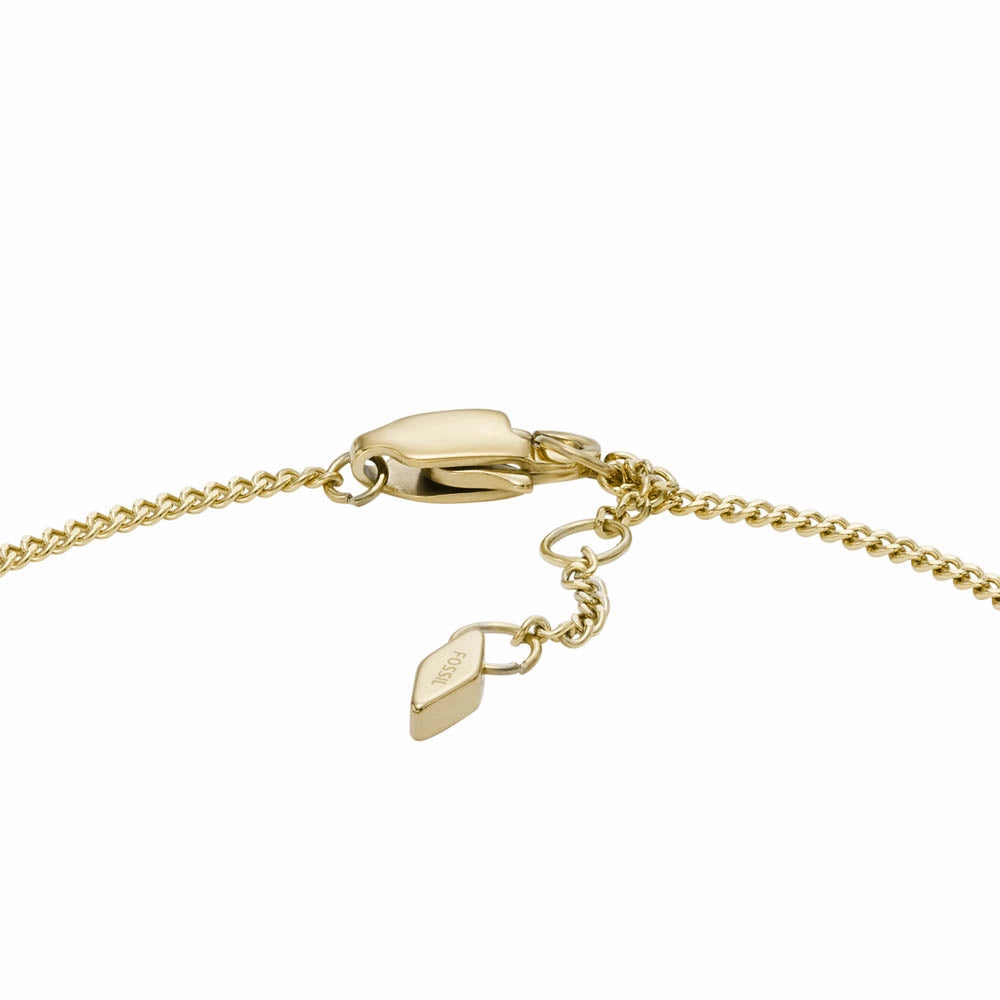 Fossil Yellow Gold Plated Stainless Steel Drew ID Bracelet