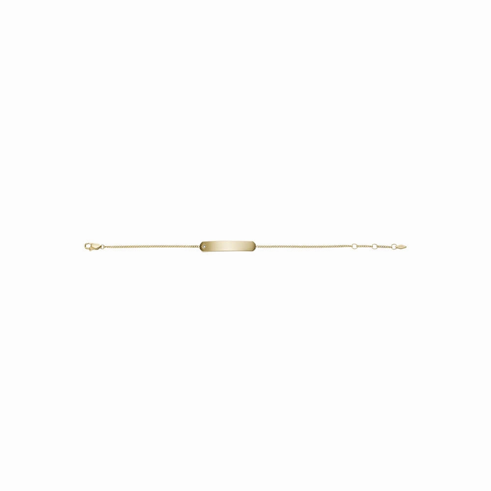 Fossil Yellow Gold Plated Stainless Steel Drew ID Bracelet
