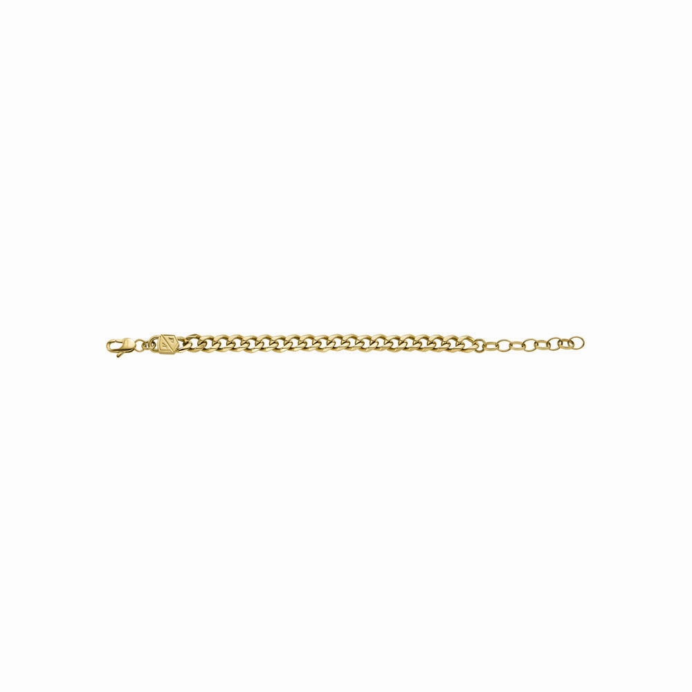 Fossil Yellow Gold Plated Stainless Steel Jewelry Bold 16.5 5cm Bracelet