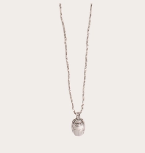GAS BIJOUX - LUCKY SCARABEE LONG SILVER NECKLACE