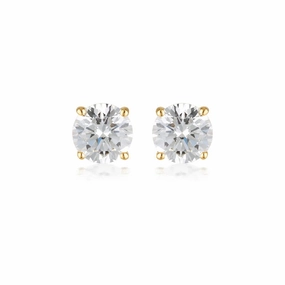 Georgini 5mm Clear Round Gold Stud