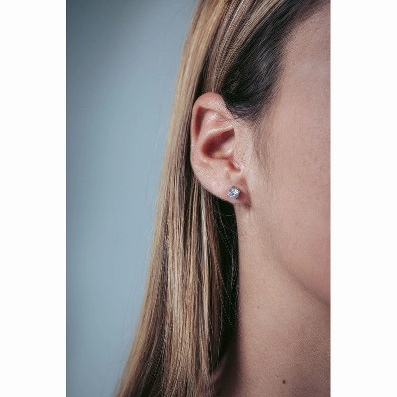 Georgini 5mm Clear Round Silver Stud