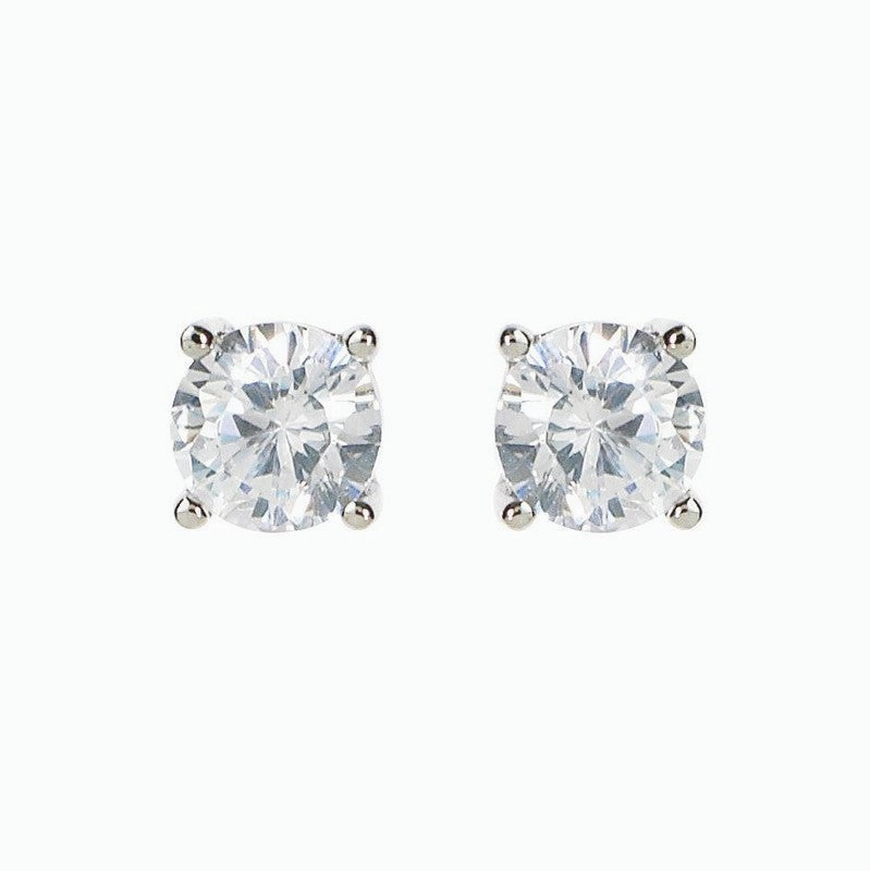 Georgini 5mm Clear Round Silver Stud