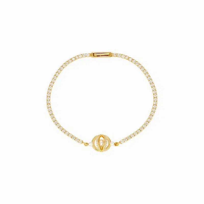 Georgini Majesty Freshwater Pearl Bracelet - Gold