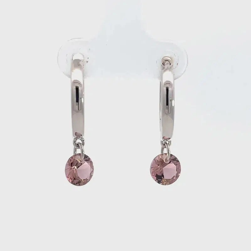 Georgini Mirage Alice Morganite Droplet Earrings - Silver