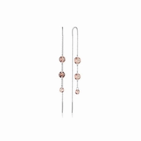 Georgini Mirage Ethereal Morganite Threader Earrings - Silver