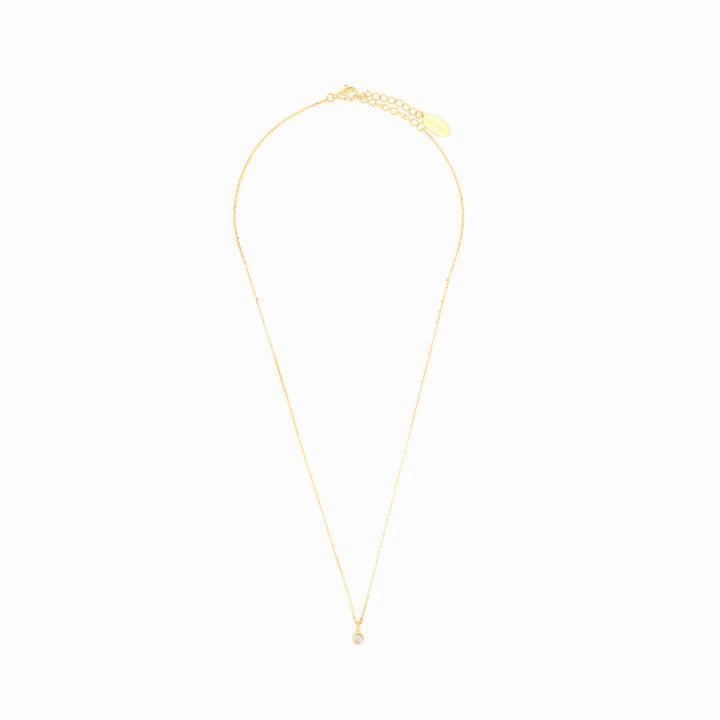 Georgini Natural Aquamarine and Diamond March Pendant - Gold