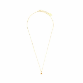 Georgini Natural Citrine and Diamond November Pendant - Gold