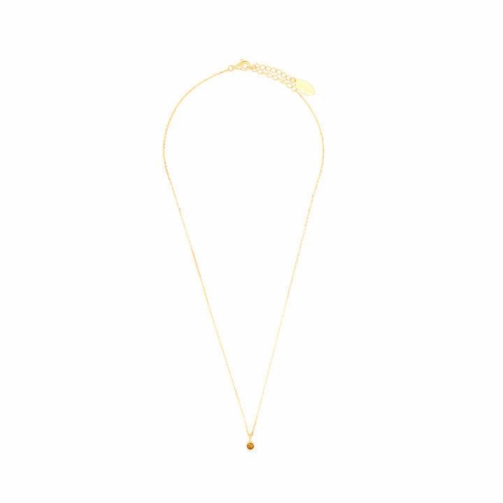Georgini Natural Citrine and Diamond November Pendant - Gold