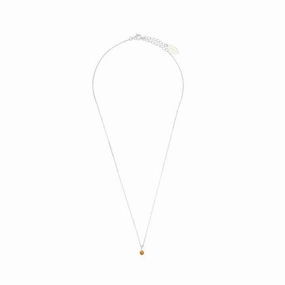 Georgini Natural Citrine and Diamond November Pendant - Silver