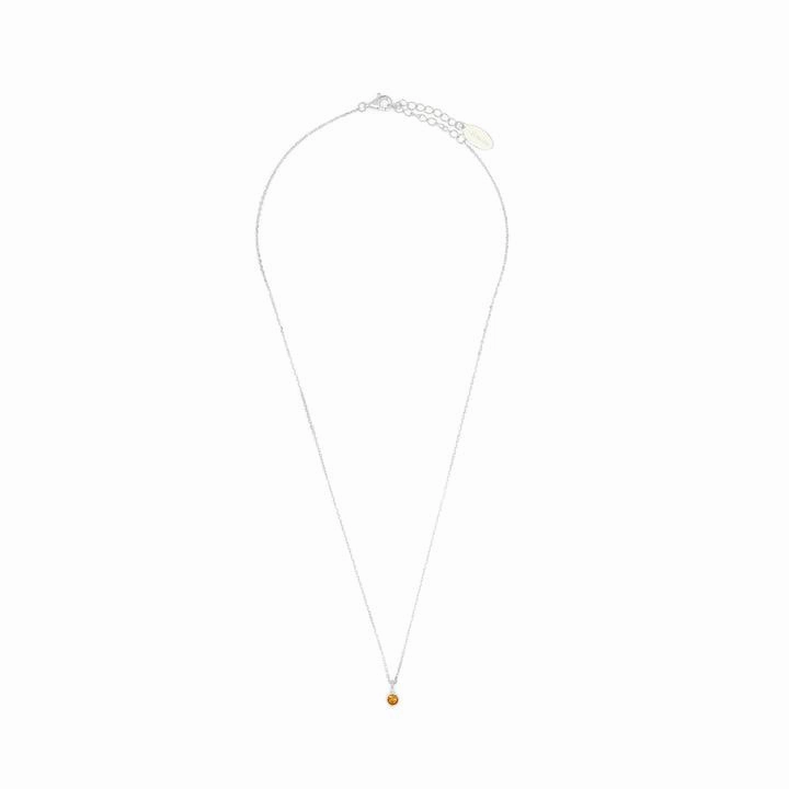 Georgini Natural Citrine and Diamond November Pendant - Silver