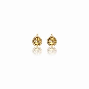 Georgini Natural Citrine and Two Natural Diamond November Earrings - Gold