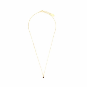Georgini Natural Garnet and Diamond January Pendant - Gold