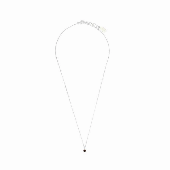 Georgini Natural Garnet and Diamond January Pendant - Silver