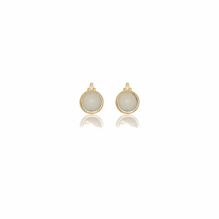 Georgini Natural Opal and Two Natural Diamond October Earrings - Gold