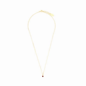 Georgini Natural Ruby and Diamond July Pendant - Gold