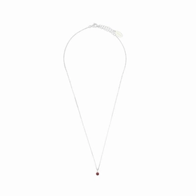 Georgini Natural Ruby and Diamond July Pendant - Silver