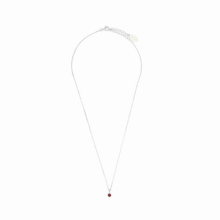 Georgini Natural Ruby and Diamond July Pendant - Silver