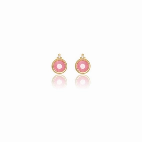 Georgini Natural Ruby and Two Natural Diamond July Earrings - Gold