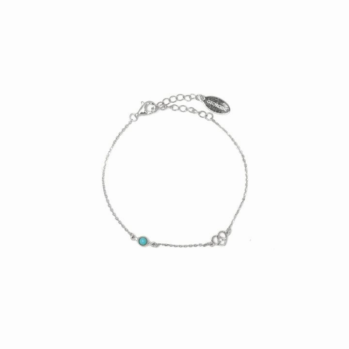Georgini Natural Turquoise and Two Natural Diamond December Bracelet - Silver