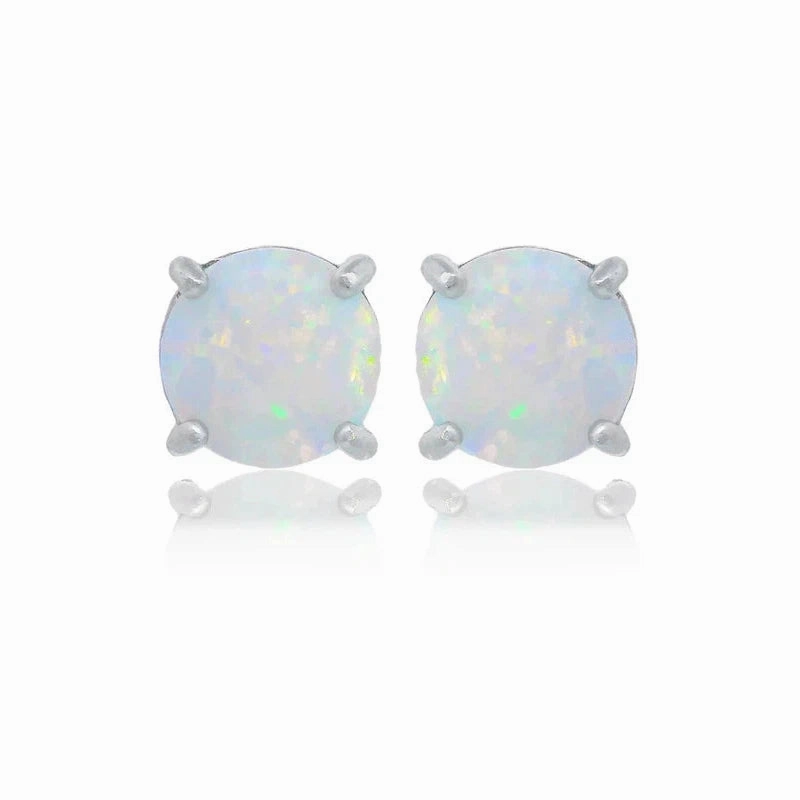 Georgini Opal Glow Stud Earrings - Silver