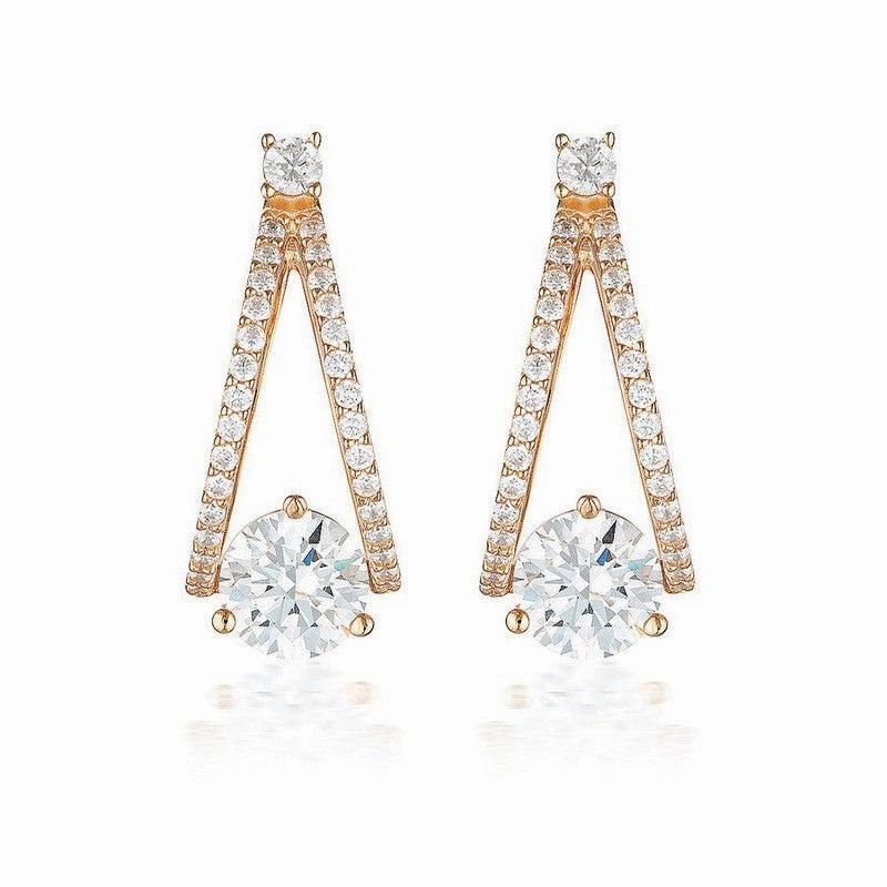 Georgini Red Carpet Champagne Earrings - Rose Gold
