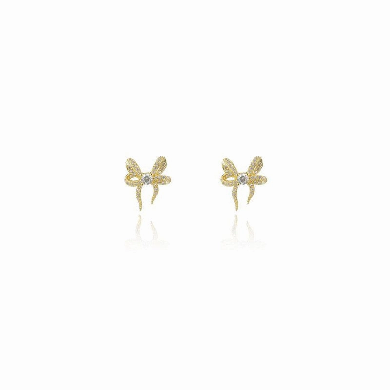 Georgini Sweetheart Bow Earrings - Gold