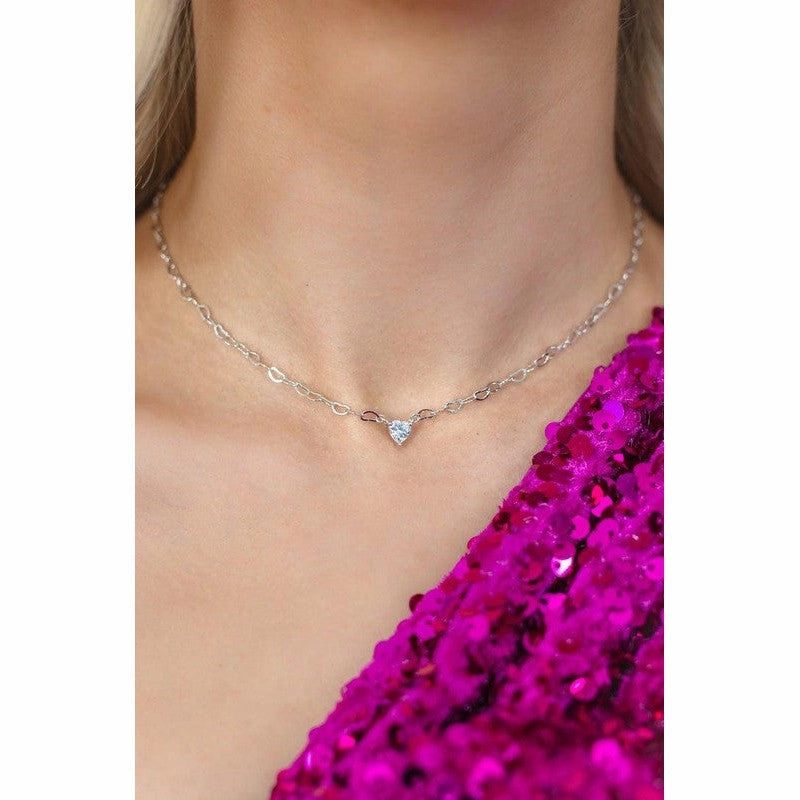 Georgini Sweetheart Heart Chain Necklace - Silver