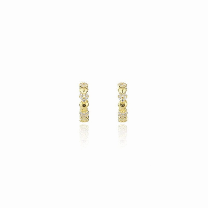 Georgini Sweetheart Sparkly Heart Hoops - Gold