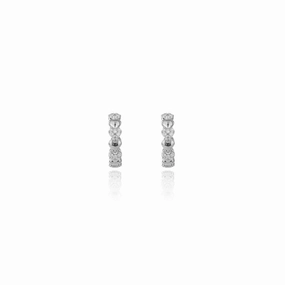 Georgini Sweetheart Sparkly Heart Hoops - Silver