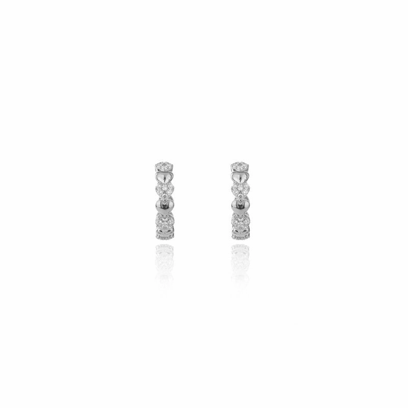 Georgini Sweetheart Sparkly Heart Hoops - Silver