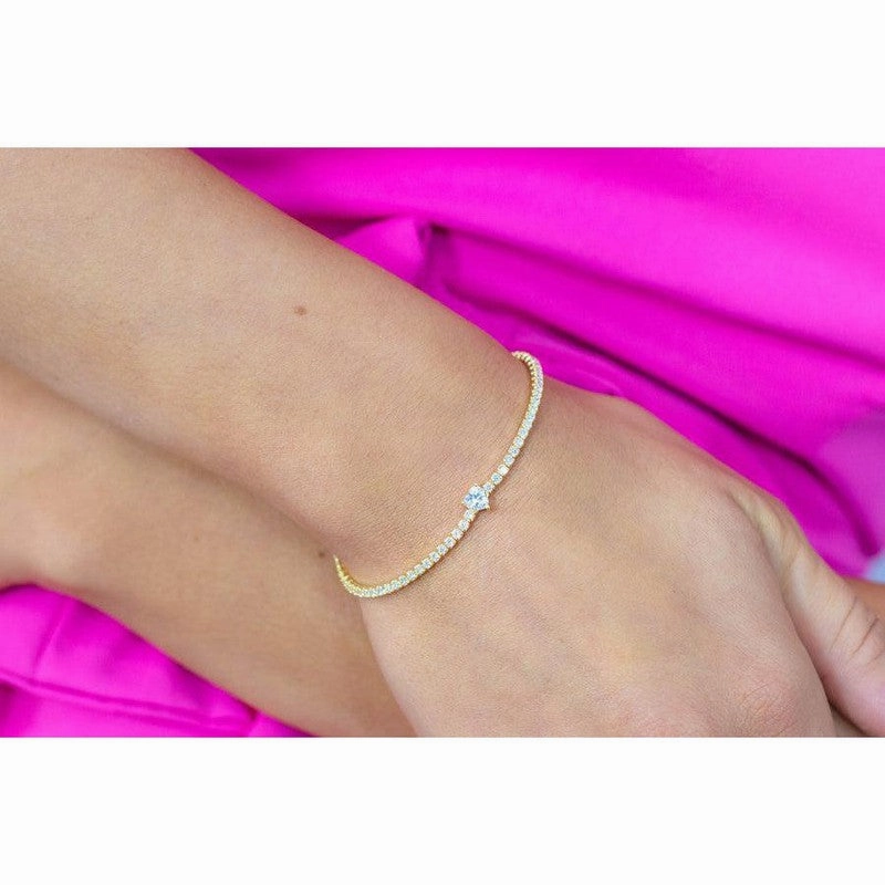 Georgini Sweetheart Tennis Bracelet - Gold - 18cm
