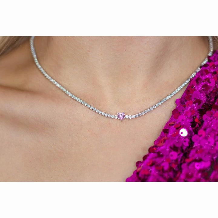Georgini Sweetheart Tennis Necklace - Silver - 42cm