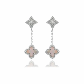 Georgini Sydney Soiree Fairwater Mother of Pearl Drop Earrings - Silver